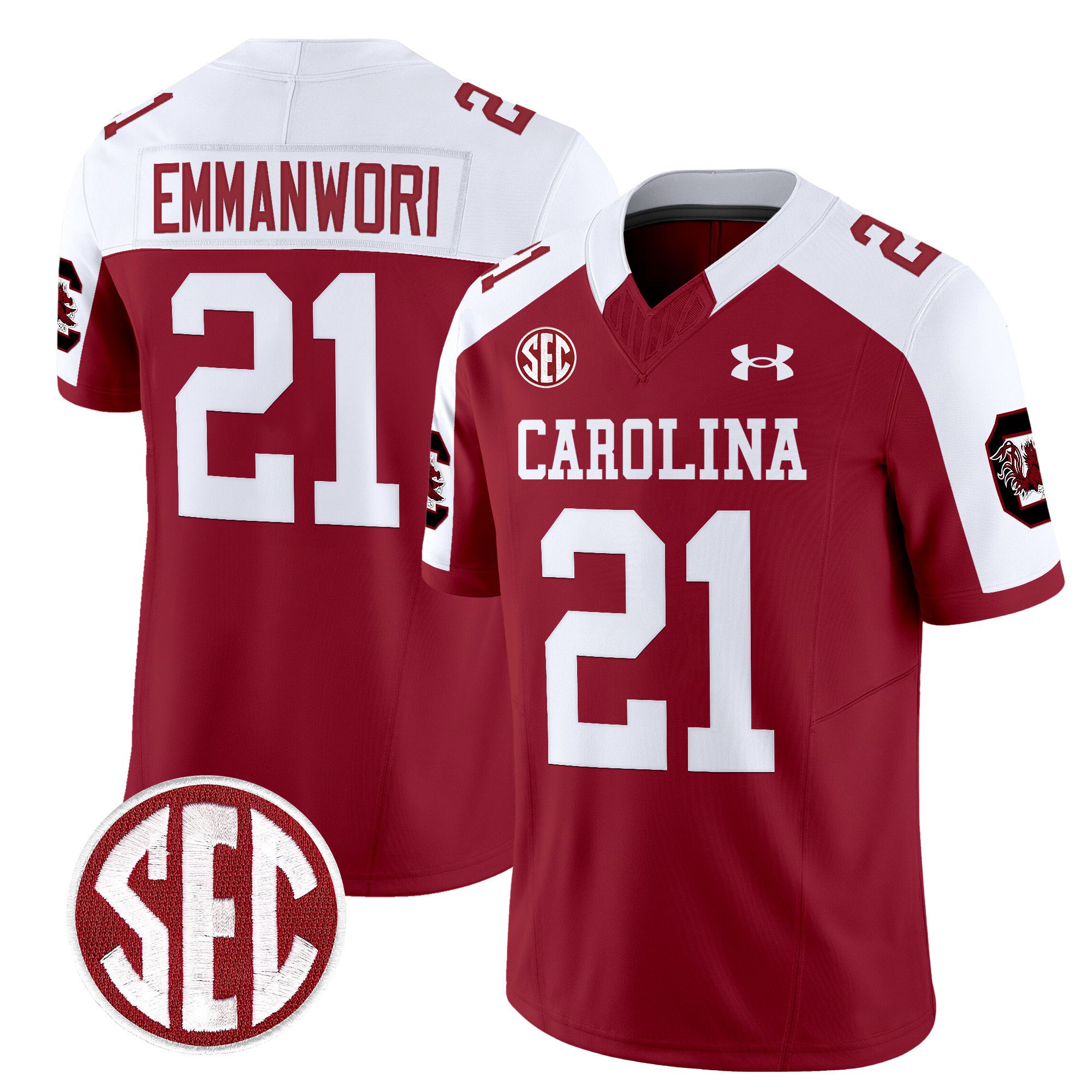 Men South Carolina Gamecocks #21 Emmanwori Red 1980 Throwback Vapor Limited 2024 NCAA Jersey style 1